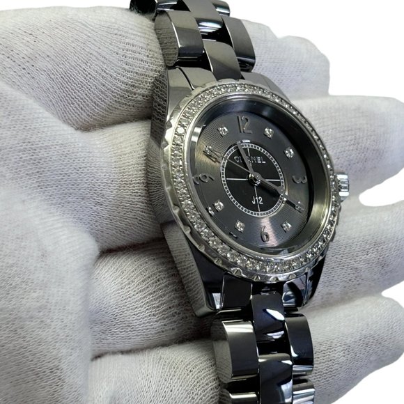 CHANEL J12 Titanium Black Diamond Bezel Watch 38 mm - Picture 4 of 10